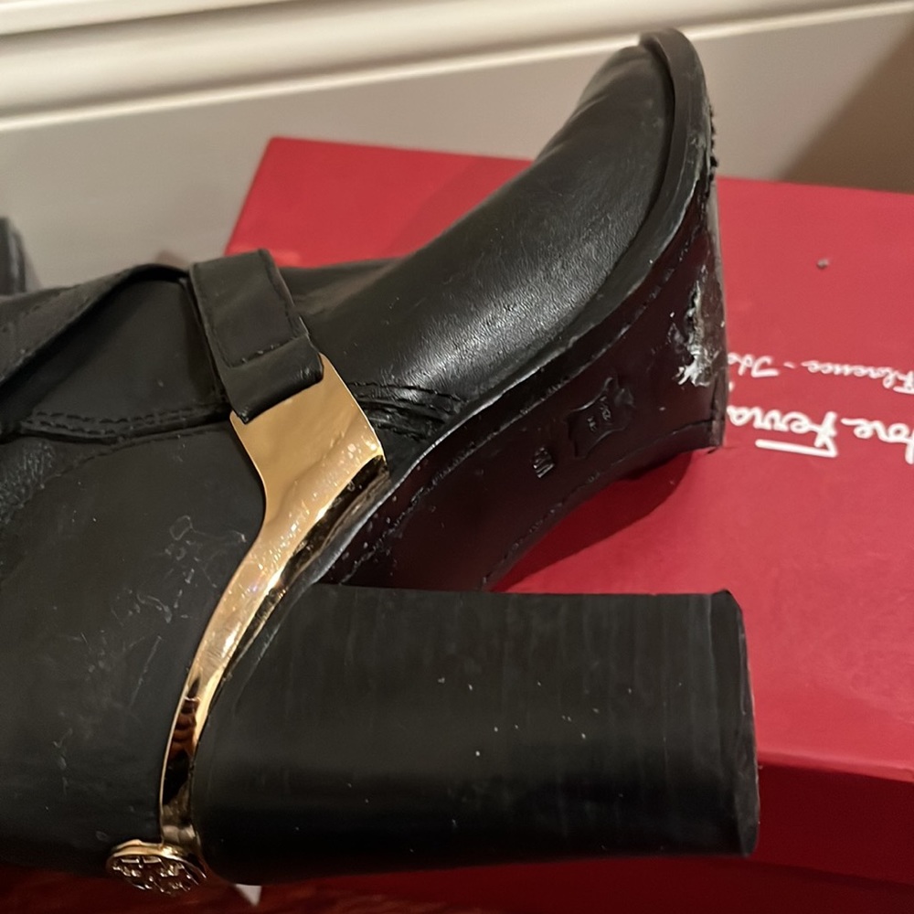 Tory Burch high heel leather boots. - Picture 9 of 11